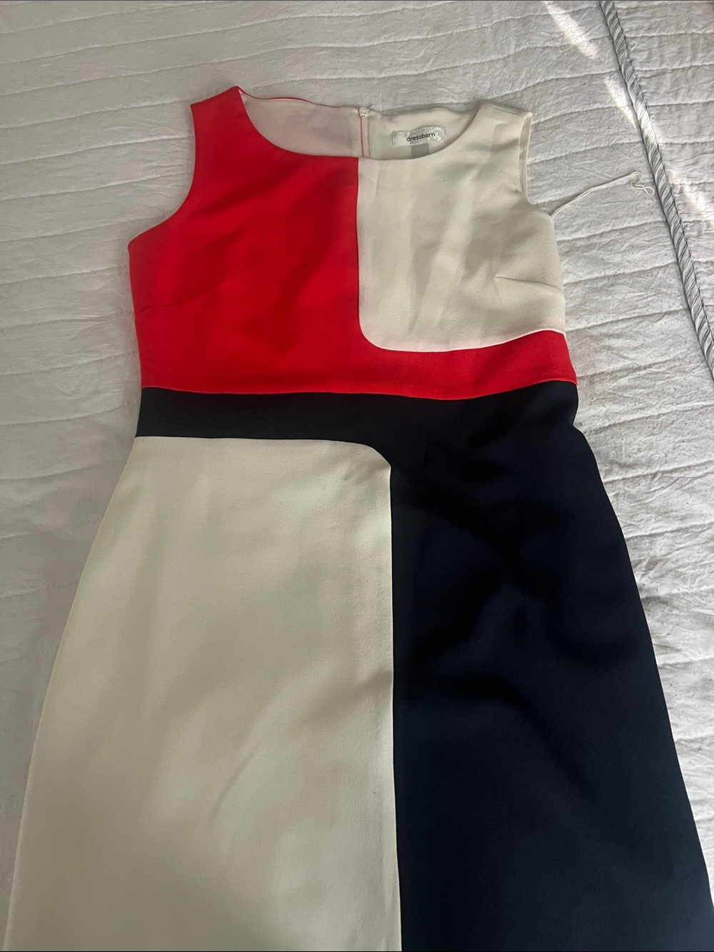 Dress Barn Red, White & Black Colorblock Sheath Dress